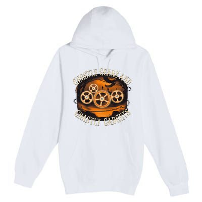 Ghostly Gears And Gadgets Mechanical Engineering Halloween Premium Pullover Hoodie