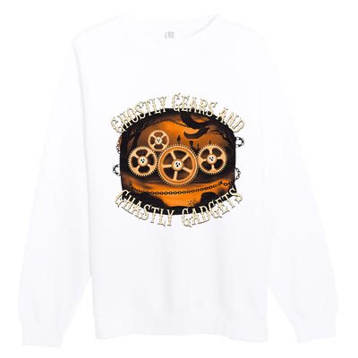 Ghostly Gears And Gadgets Mechanical Engineering Halloween Premium Crewneck Sweatshirt