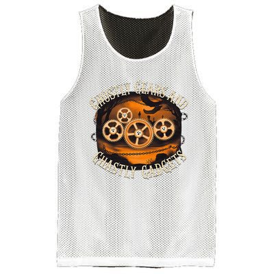 Ghostly Gears And Gadgets Mechanical Engineering Halloween Mesh Reversible Basketball Jersey Tank