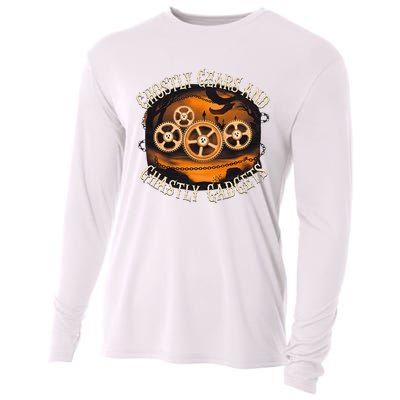 Ghostly Gears And Gadgets Mechanical Engineering Halloween Cooling Performance Long Sleeve Crew