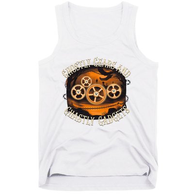 Ghostly Gears And Gadgets Mechanical Engineering Halloween Tank Top