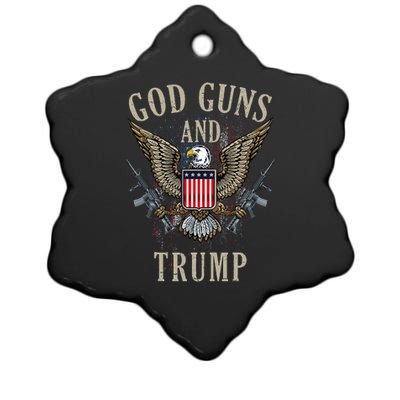 God Guns And Trump 2nd Amendment Flag Ar15 American Flag Ceramic Star Ornament