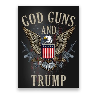 God Guns And Trump 2nd Amendment Flag Ar15 American Flag Poster