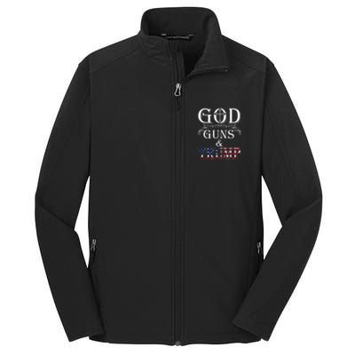 God Guns And Trump 2nd Amendment Trump 45 Core Soft Shell Jacket