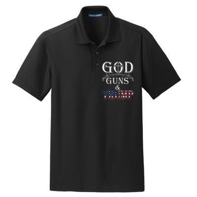 God Guns And Trump 2nd Amendment Trump 45 Dry Zone Grid Polo