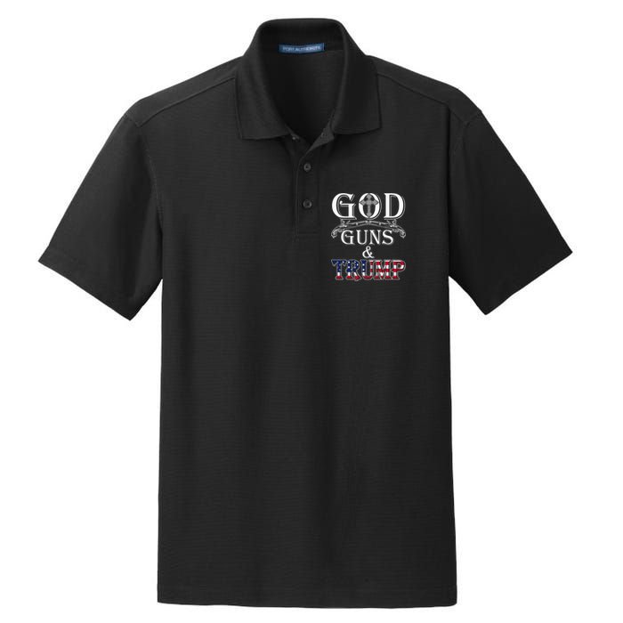 God Guns And Trump 2nd Amendment Trump 45 Dry Zone Grid Polo