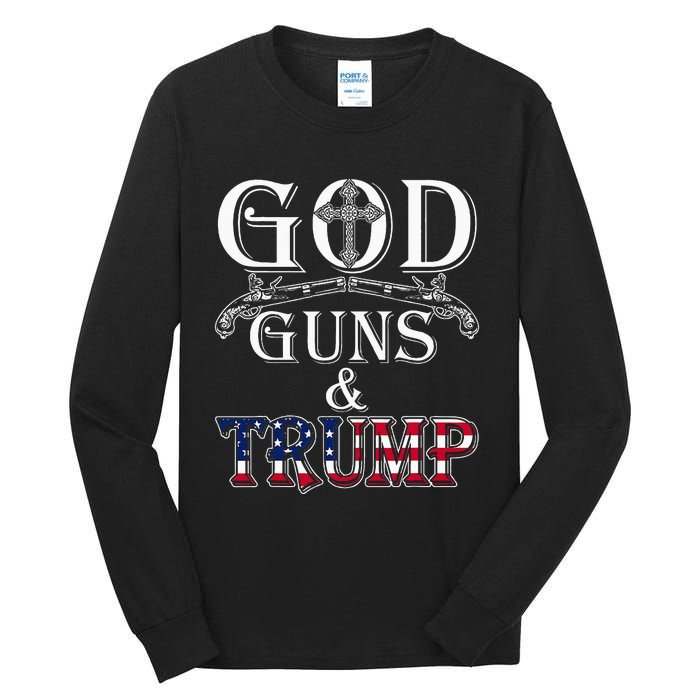 God Guns And Trump 2nd Amendment Trump 45 Tall Long Sleeve T-Shirt