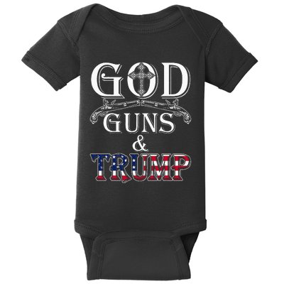 God Guns And Trump 2nd Amendment Trump 45 Baby Bodysuit