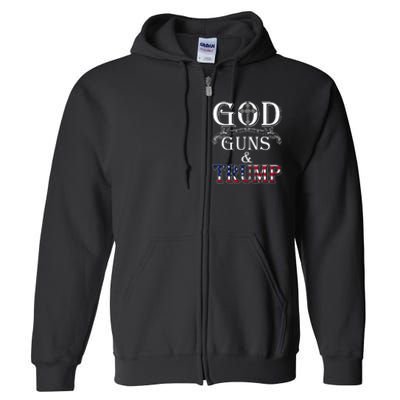 God Guns And Trump 2nd Amendment Trump 45 Full Zip Hoodie