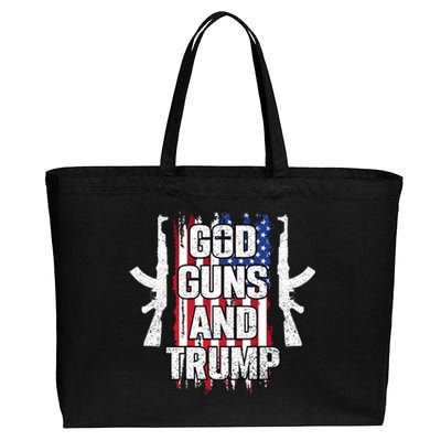 God Guns And Trump 2024 Cotton Canvas Jumbo Tote