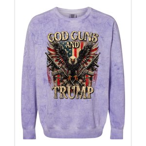 God Guns And Trump 2nd Amendment Flag Eagle American Flag Colorblast Crewneck Sweatshirt