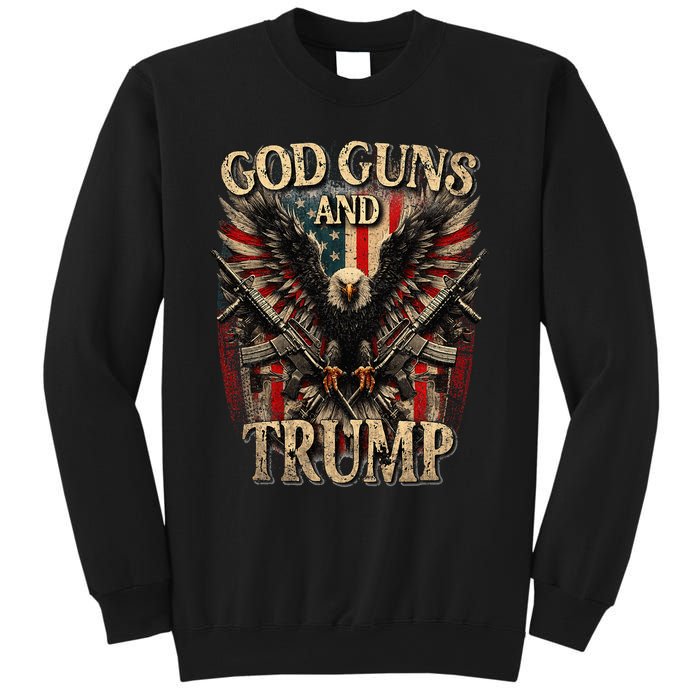 God Guns And Trump 2nd Amendment Flag Eagle American Flag Sweatshirt