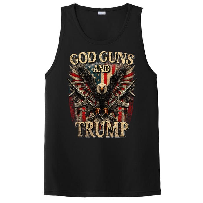 God Guns And Trump 2nd Amendment Flag Eagle American Flag PosiCharge Competitor Tank