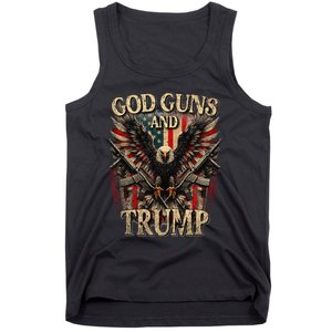 God Guns And Trump 2nd Amendment Flag Eagle American Flag Tank Top