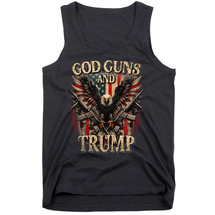 God Guns And Trump 2nd Amendment Flag Eagle American Flag Tank Top