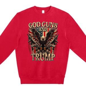 God Guns And Trump 2nd Amendment Flag Eagle American Flag Premium Crewneck Sweatshirt