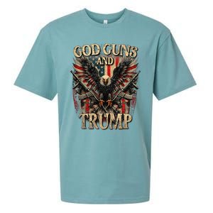 God Guns And Trump 2nd Amendment Flag Eagle American Flag Sueded Cloud Jersey T-Shirt