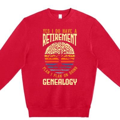 Genealogy Genealogist Ancestry Retiree Premium Crewneck Sweatshirt