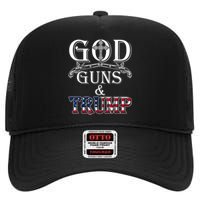 God Guns And Trump High Crown Mesh Back Trucker Hat