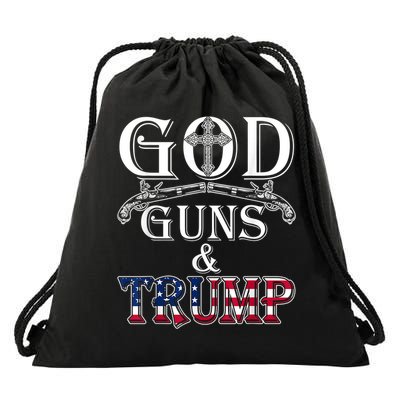 God Guns And Trump Drawstring Bag