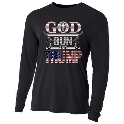 God Gun And Trump 2024 Trump 2024 Patriot 4th Of July Cooling Performance Long Sleeve Crew