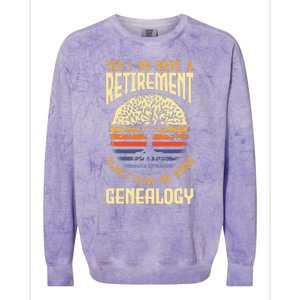 Genealogy Genealogist Ancestry Retiree Colorblast Crewneck Sweatshirt