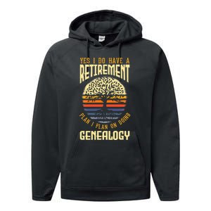 Genealogy Genealogist Ancestry Retiree Performance Fleece Hoodie