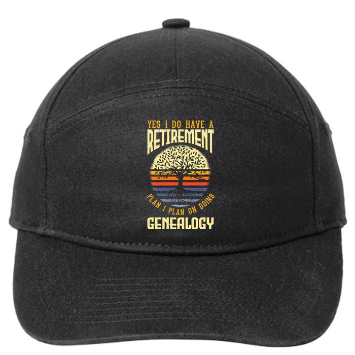 Genealogy Genealogist Ancestry Retiree 7-Panel Snapback Hat