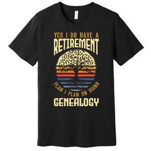 Genealogy Genealogist Ancestry Retiree Premium T-Shirt