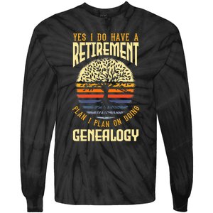 Genealogy Genealogist Ancestry Retiree Tie-Dye Long Sleeve Shirt