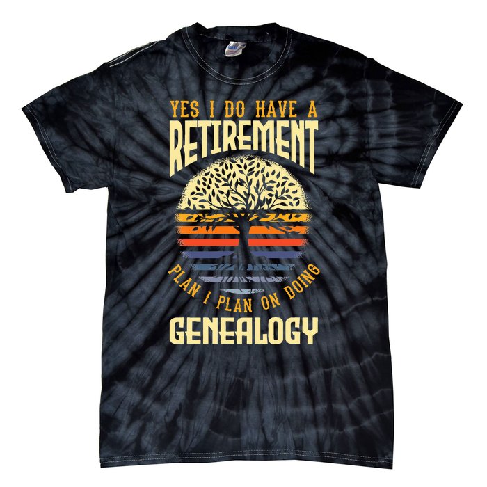 Genealogy Genealogist Ancestry Retiree Tie-Dye T-Shirt