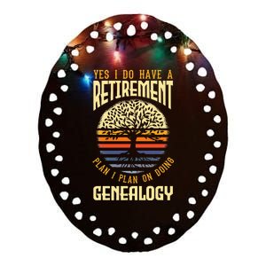 Genealogy Genealogist Ancestry Retiree Ceramic Oval Ornament