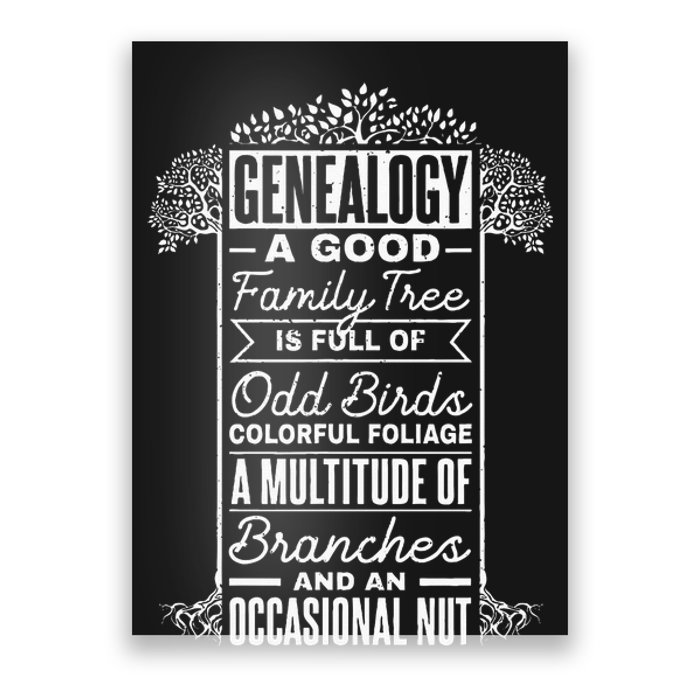 Genealogist Genealogy A Good Family Tree Family Ancestry Poster