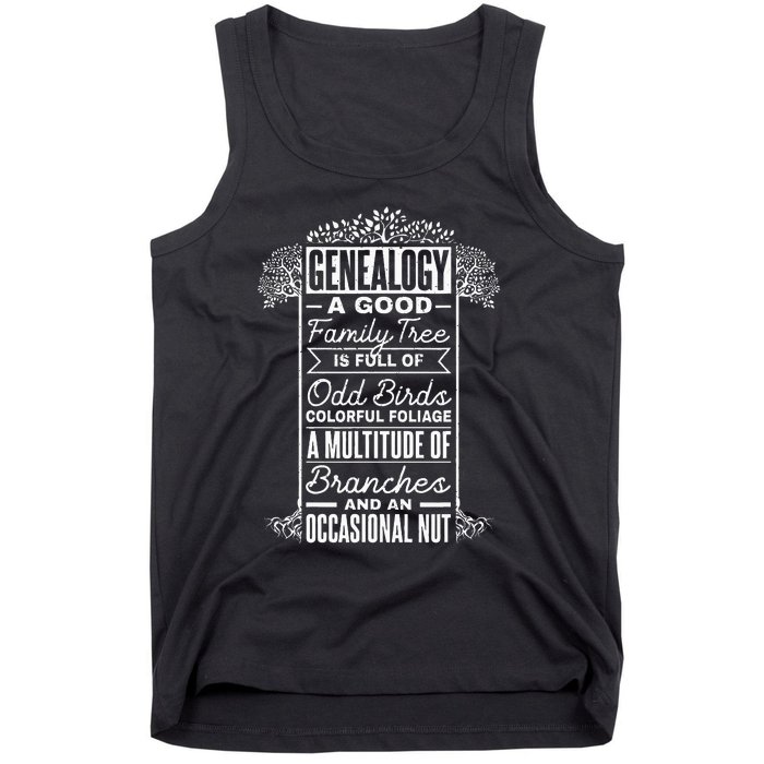 Genealogist Genealogy A Good Family Tree Family Ancestry Tank Top