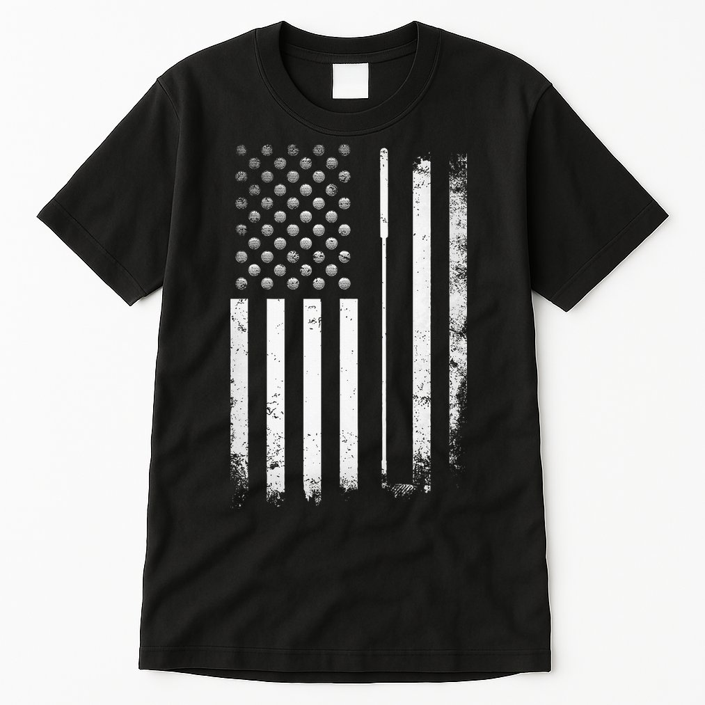 Golf Golfer American Flag Golf Flat Tall T-Shirt
