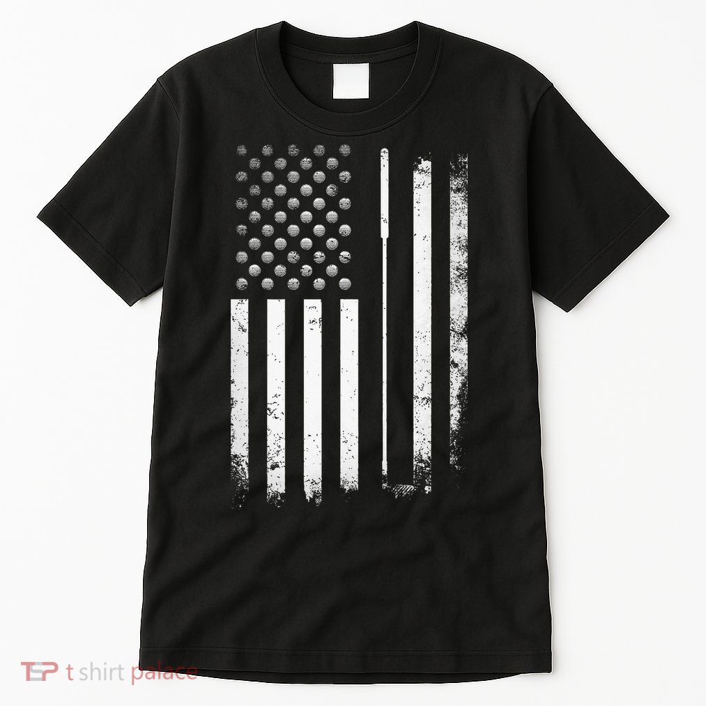 Golf Golfer American Flag Golf Flat Tall T-Shirt