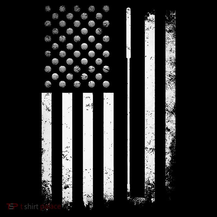 Golf Golfer American Flag Golf Flat Premium T-Shirt