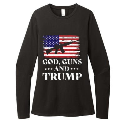 God Guns And Trump Gift For Donald Trump Supporters On President's Day Womens CVC Long Sleeve Shirt