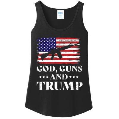 God Guns And Trump Gift For Donald Trump Supporters On President's Day Ladies Essential Tank