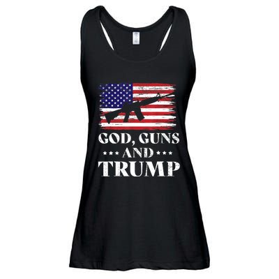 God Guns And Trump Gift For Donald Trump Supporters On President's Day Ladies Essential Flowy Tank