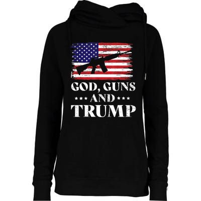 God Guns And Trump Gift For Donald Trump Supporters On President's Day Womens Funnel Neck Pullover Hood