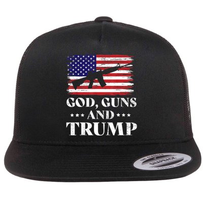 God Guns And Trump Gift For Donald Trump Supporters On President's Day Flatbill Hat