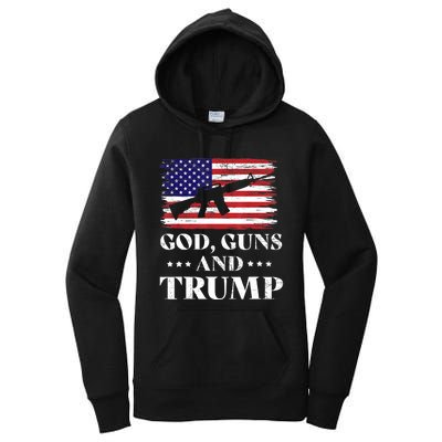 God Guns And Trump Gift For Donald Trump Supporters On President's Day Women's Pullover Hoodie