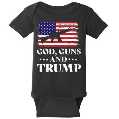 God Guns And Trump Gift For Donald Trump Supporters On President's Day Baby Bodysuit