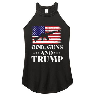 God Guns And Trump Gift For Donald Trump Supporters On President's Day Women's Perfect Tri Rocker Tank