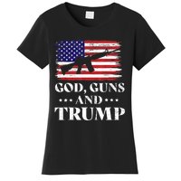 God Guns And Trump Gift For Donald Trump Supporters On President's Day Women's T-Shirt