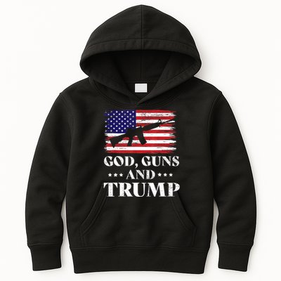 God Guns And Trump Gift For Donald Trump Supporters On President's Day Kids Hoodie