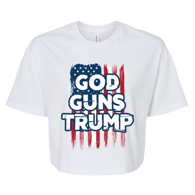 God Guns And Trump 2020 American Flag Cute Gift Bella+Canvas Jersey Crop Tee