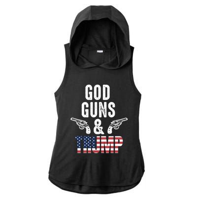 God Guns And Trump Republican Support Merica Gift Ladies PosiCharge Tri-Blend Wicking Draft Hoodie Tank