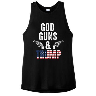 God Guns And Trump Republican Support Merica Gift Ladies PosiCharge Tri-Blend Wicking Tank